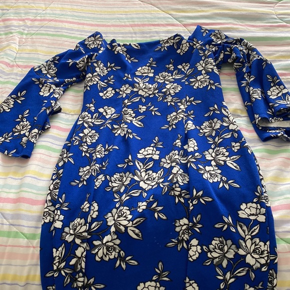 OLIVIA MATTHEWS Off-the-Shoulder Chinoiserie Floral Dress - Picture 5 of 12